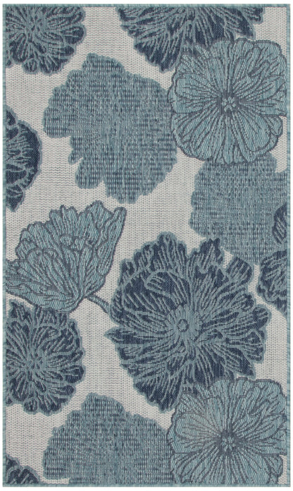 Nourison Home Garden Oasis GOA04 Blue Contemporary Power-loomed Rug