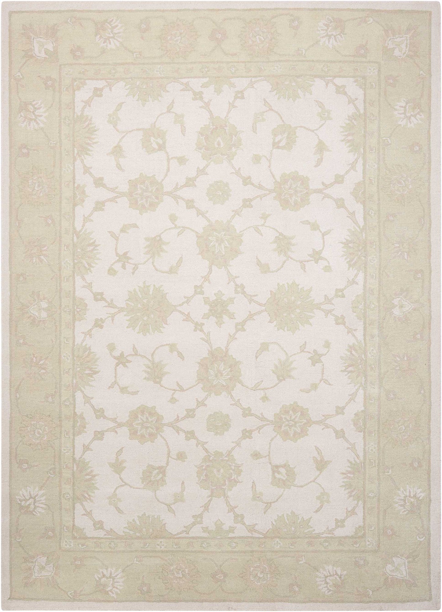 Nourison Home Zephyr  Ivory Green  Traditional