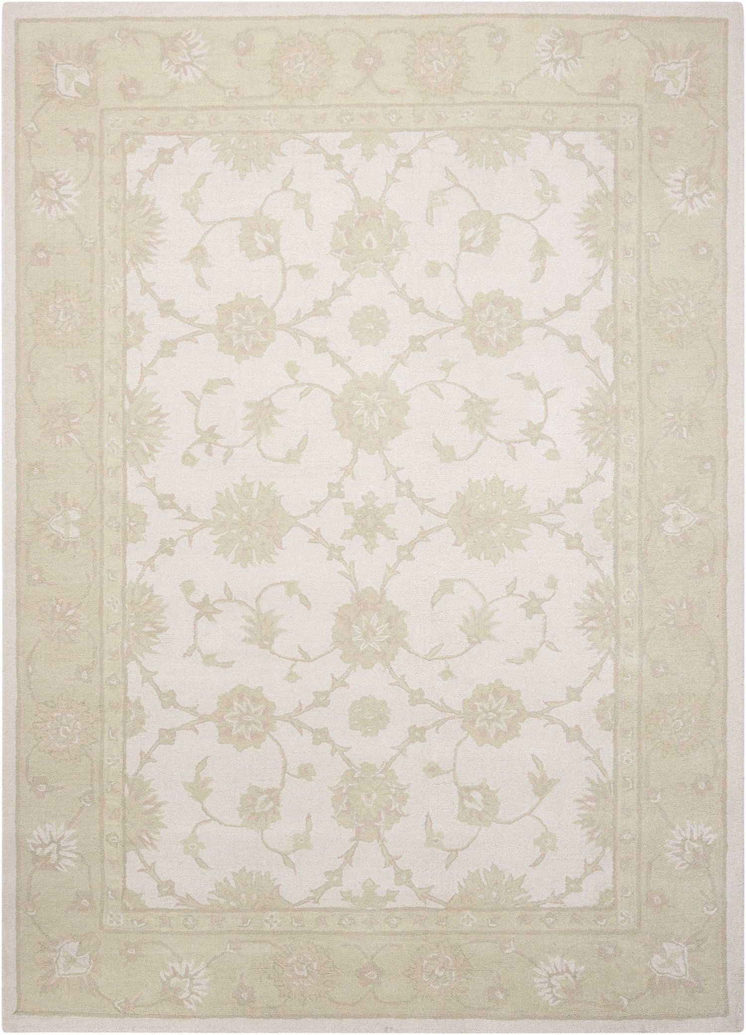 Nourison Home Zephyr  Ivory Green  Traditional