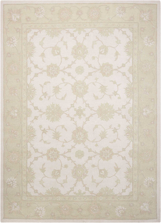 Nourison Home Zephyr  Ivory Green  Traditional