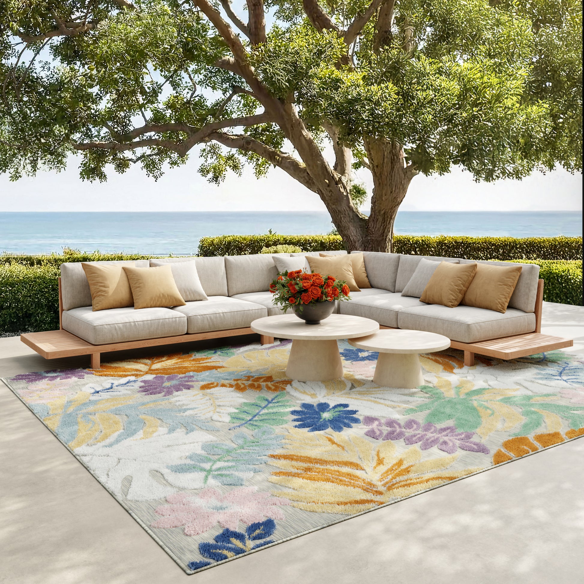 Nourison Home Suncoast  Multicolor  Contemporary