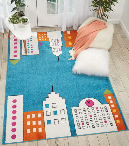 Nourison Home Miles  Blue  Contemporary