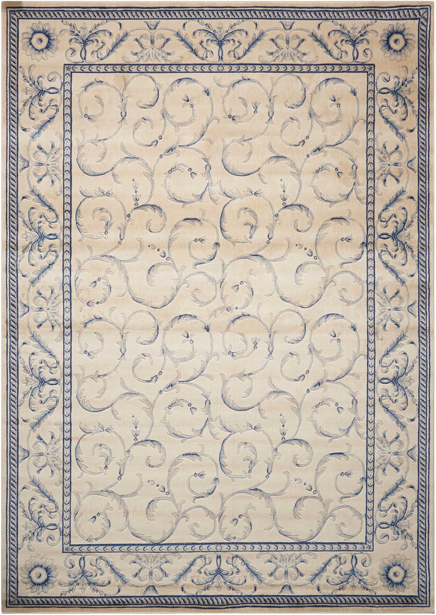 Nourison Home Somerset  Ivory Blue  Traditional