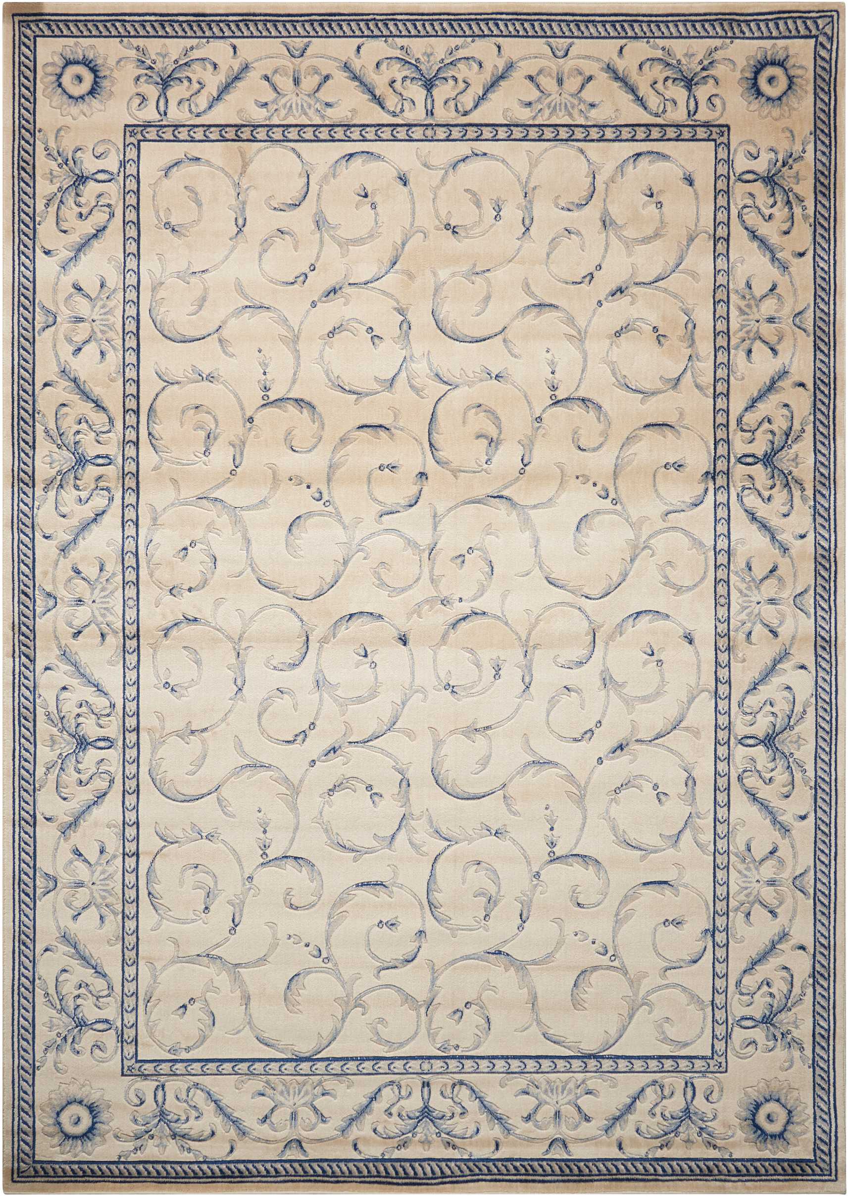 Nourison Home Somerset  Ivory Blue  Traditional