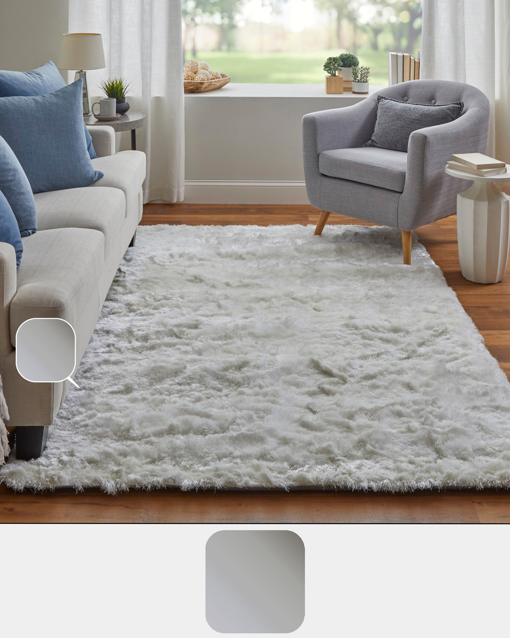 Feizy Indochine 4550F White Transitional Hand Tufted Rug
