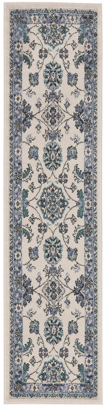 Nourison Home Nourison Essentials NRE05 Ivory Blue Traditional Power-loomed Rug