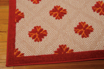Nourison Home Aloha  Red  Contemporary