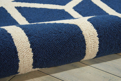 Nourison Home Linear  Blue Ivory  Contemporary