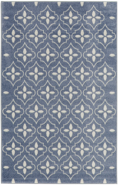 Nourison Home Nourison Essentials NRE04 Blue Ivory Contemporary Power-loomed Rug