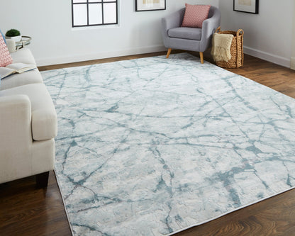 Feizy Atwell 3282F Aqua Transitional/Industrial Machine Woven Rug - Rugs - Feizy - Atlanta Designer Rugs