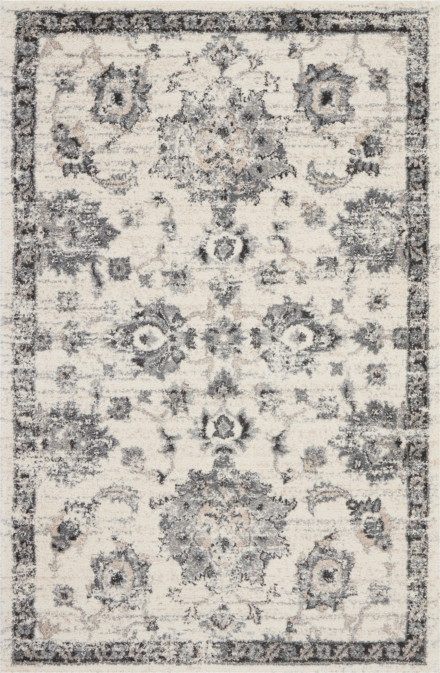 Nourison Home Fusion FSS15 Cream Grey Traditional Power-loomed Rug