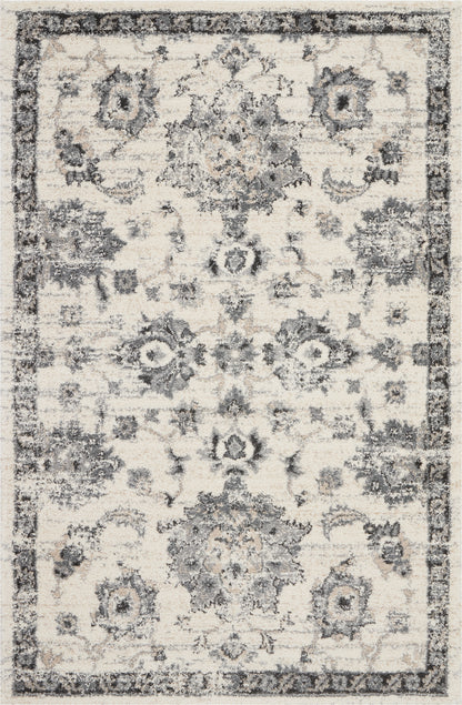 Nourison Home Fusion FSS15 Cream Grey Traditional Power-loomed Rug