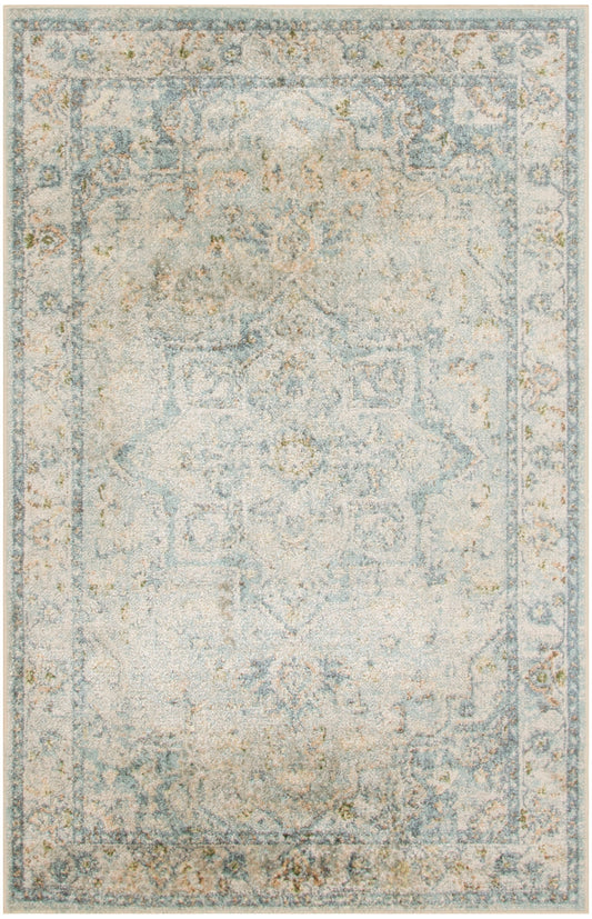 Nourison Home Astra Machine Washable ASW12 Light Blue Traditional Machinemade Rug