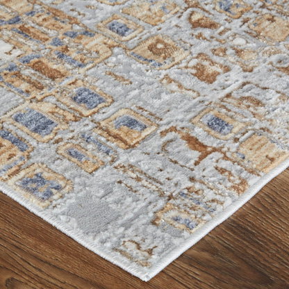 Feizy Laina 39G0F Beige Gray Mosaic Machine Woven Rug - Rugs - Feizy - Atlanta Designer Rugs
