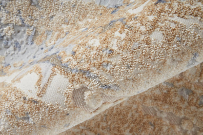 Feizy Laina 39G9F Blue Beige Transitional/Industrial Machine Woven Rug - Rugs - Feizy - Atlanta Designer Rugs