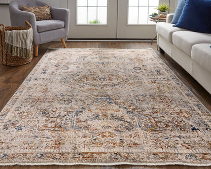 Feizy Kaia 39GJF Gray Multi Medallion Machine Woven Rug - Rugs - Feizy - Atlanta Designer Rugs