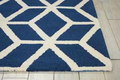 Nourison Home Linear  Blue Ivory  Contemporary