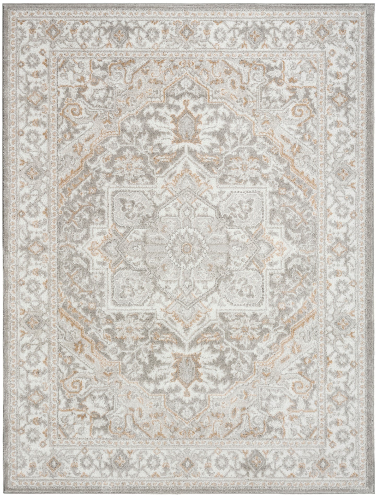 Nourison Home Dekor DEK08 Light Grey Traditional Machine Woven Rug