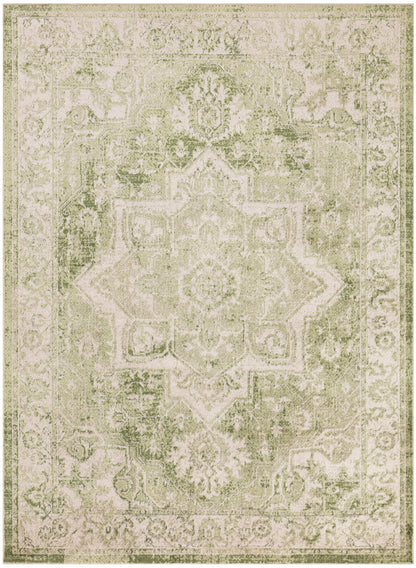 Nourison Home Astra Machine Washable ASW12 Ivory Green Traditional Power-loomed Rug
