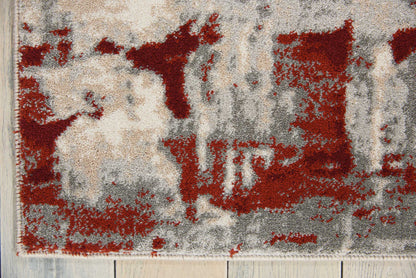 Nourison Home Maxell  Ivory Red  Contemporary