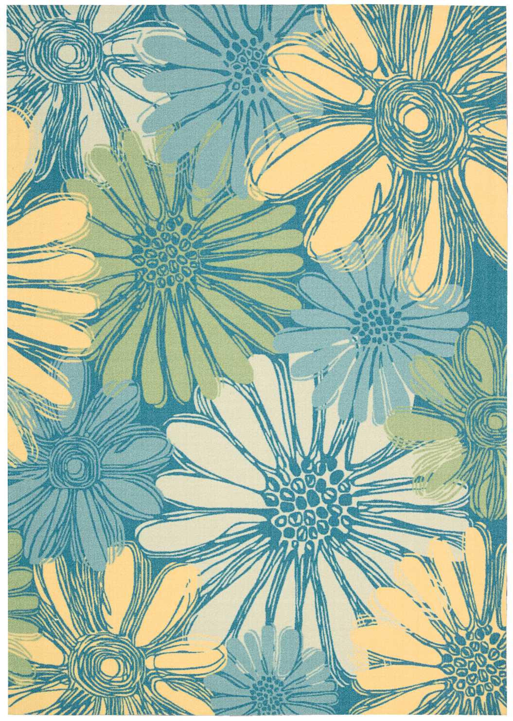 Nourison Home Home & Garden RS022 Blue Contemporary Power-loomed Rug