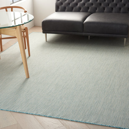 Nourison Home Courtyard  Ivory Aqua  Contemporary