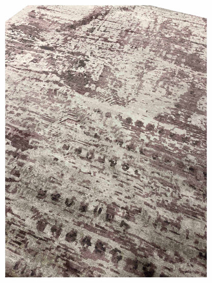 Artisan Mary Silver Lilac Contemporary Knotted Rug - Rugs - Artisan - Atlanta Designer Rugs