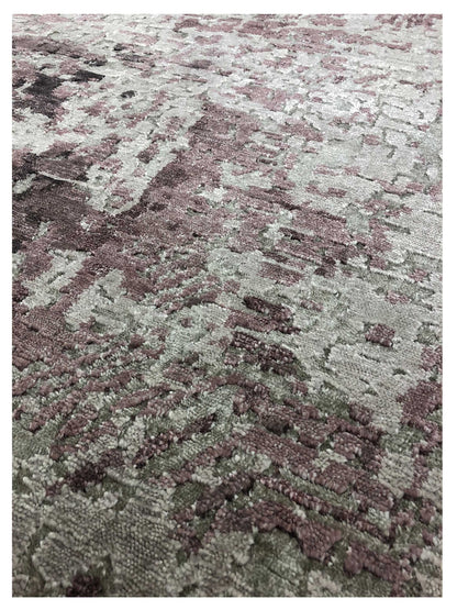 Artisan Mary Silver Lilac Contemporary Knotted Rug - Rugs - Artisan - Atlanta Designer Rugs
