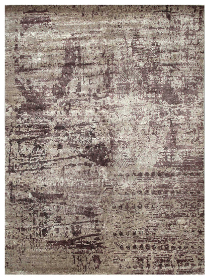 Artisan Mary Silver Lilac Contemporary Knotted Rug - Rugs - Artisan - Atlanta Designer Rugs