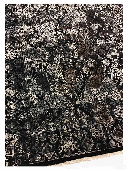 Artisan Dakota Black Silver Transitional Knotted Rug - Rugs - Artisan - Atlanta Designer Rugs