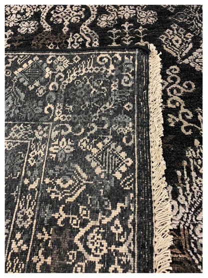 Artisan Dakota Black Silver Transitional Knotted Rug - Rugs - Artisan - Atlanta Designer Rugs
