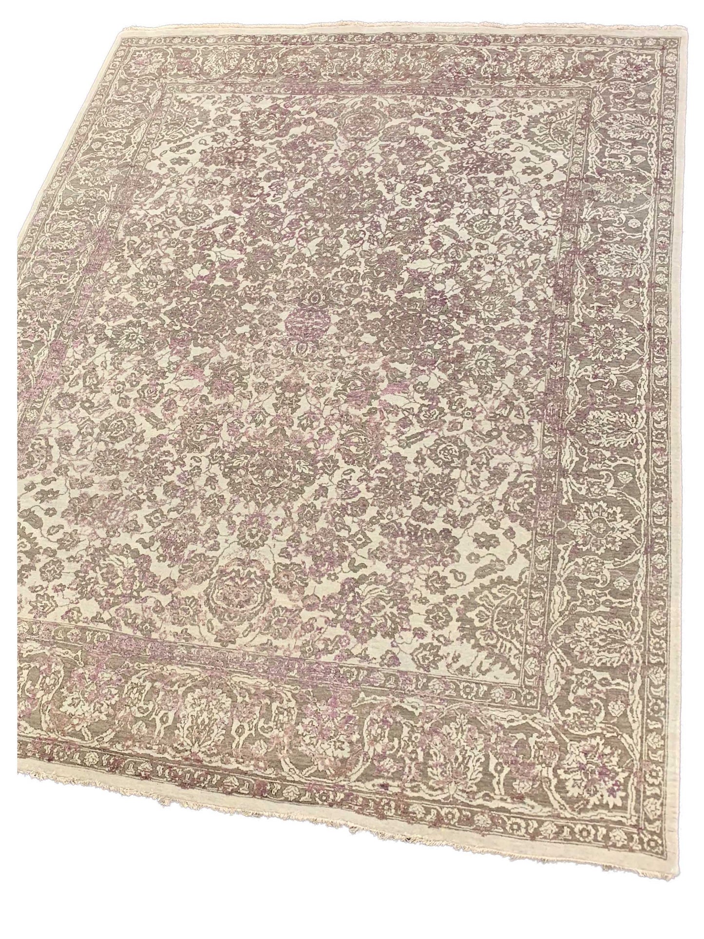 Artisan Reese  Beige Purple Transitional Knotted Rug