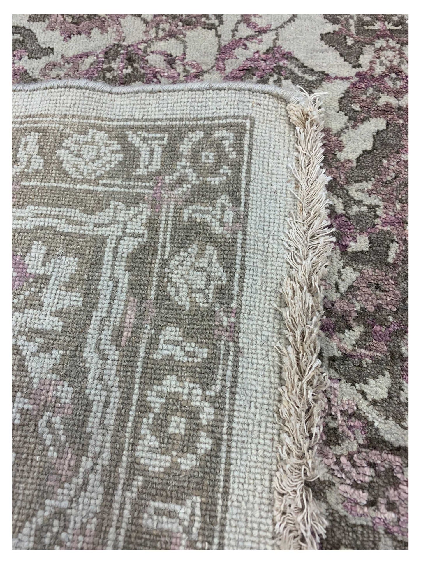 Artisan Reese  Beige Purple Transitional Knotted Rug
