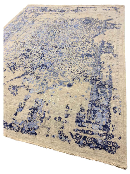 Artisan Reese Silver InkBlue Transitional Knotted Rug - Rugs - Artisan - Atlanta Designer Rugs