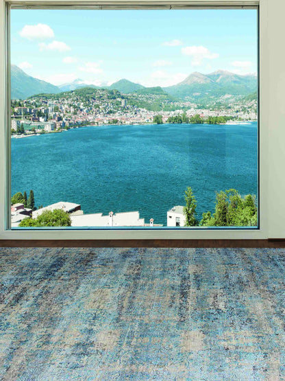 Artisan Dakota Silver Blue Transitional Knotted Rug - Rugs - Artisan - Atlanta Designer Rugs