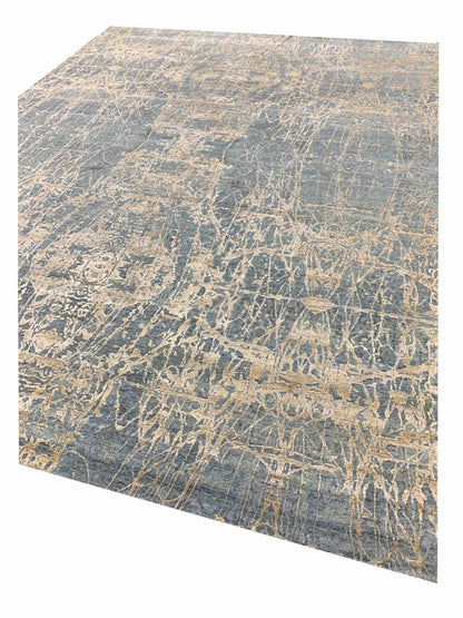 Artisan Dakota Blue Silver Transitional Knotted Rug - Rugs - Artisan - Atlanta Designer Rugs