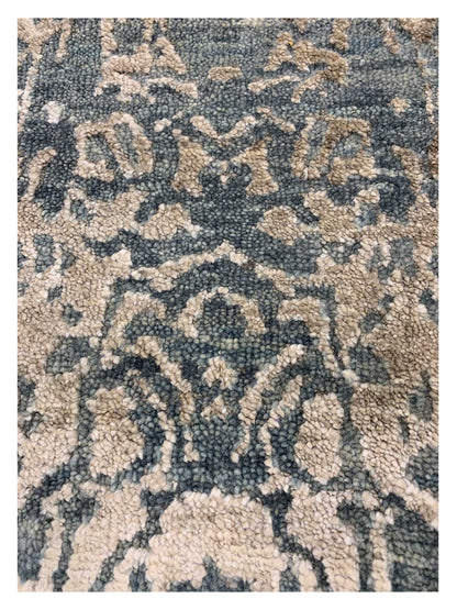 Artisan Dakota Blue Silver Transitional Knotted Rug - Rugs - Artisan - Atlanta Designer Rugs