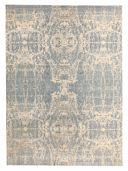 Artisan Dakota Blue Silver Transitional Knotted Rug - Rugs - Artisan - Atlanta Designer Rugs