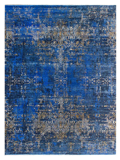 Artisan Dakota Navy Blue Gold Transitional Knotted Rug - Rugs - Artisan - Atlanta Designer Rugs