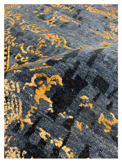Artisan Dakota Navy Md.Blue Transitional Knotted Rug - Rugs - Artisan - Atlanta Designer Rugs