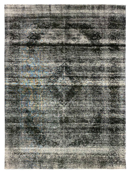 Artisan Penelope Tabriz Charcoal Traditional Knotted Rug