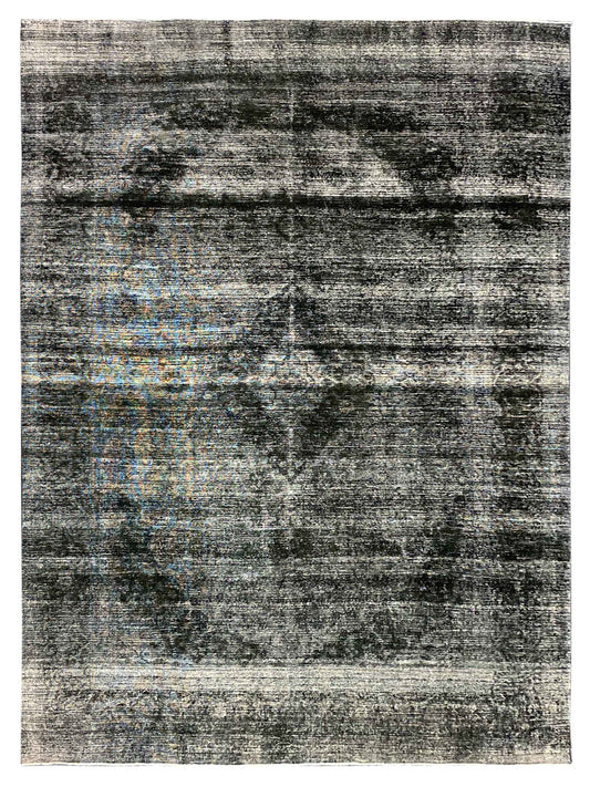 Artisan Penelope Tabriz Charcoal Traditional Knotted Rug