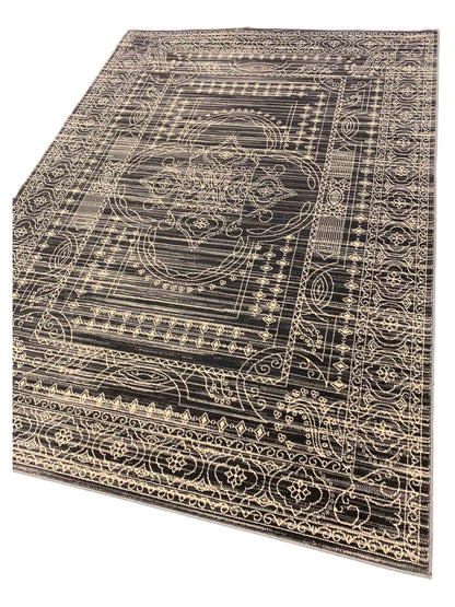 Artisan Julia  Anthracite Silver Transitional Machinemade Rug