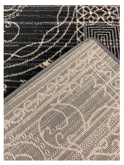 Artisan Julia  Anthracite Silver Transitional Machinemade Rug