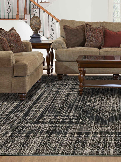 Artisan Julia  Anthracite Silver Transitional Machinemade Rug