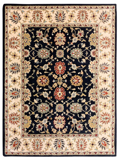 Artisan Paula Black Beige Traditional Tufted Rug - Rugs - Artisan - Atlanta Designer Rugs