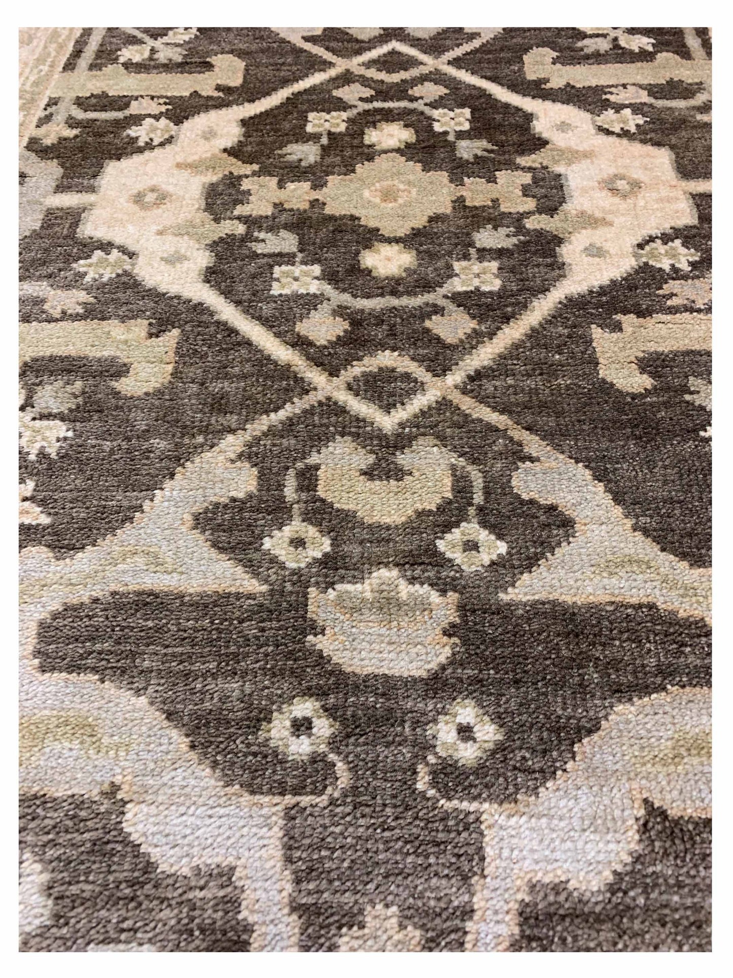 Artisan Emma  Brown Ivory Traditional Knotted Rug