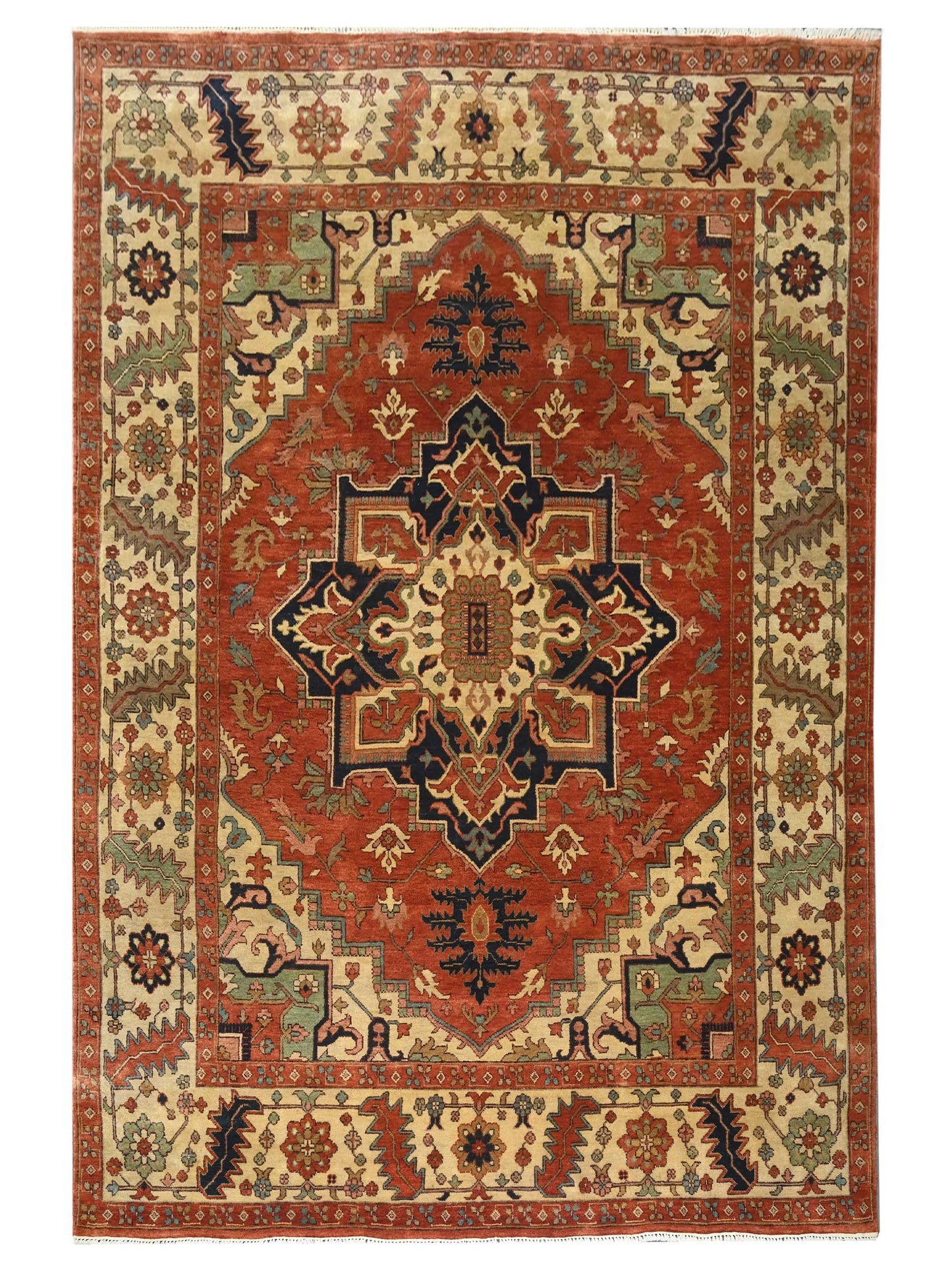 Artisan Helena Rust Beige Traditional Knotted Rug - Rugs - Artisan - Atlanta Designer Rugs