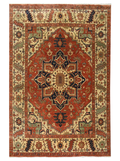 Artisan Helena Rust Beige Traditional Knotted Rug - Rugs - Artisan - Atlanta Designer Rugs
