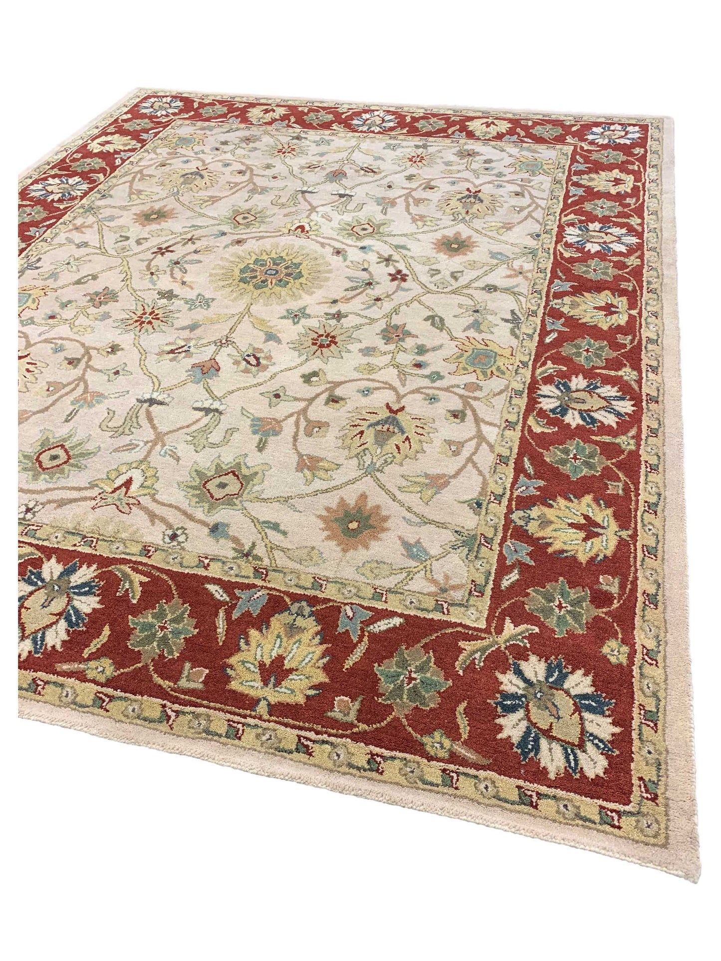 Artisan Paula  Beige Red Traditional Tufted Rug